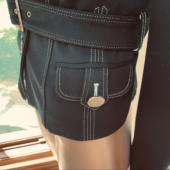 Cache Contour Collection Belted Jacket Black Sz S - Picture 8 of 16